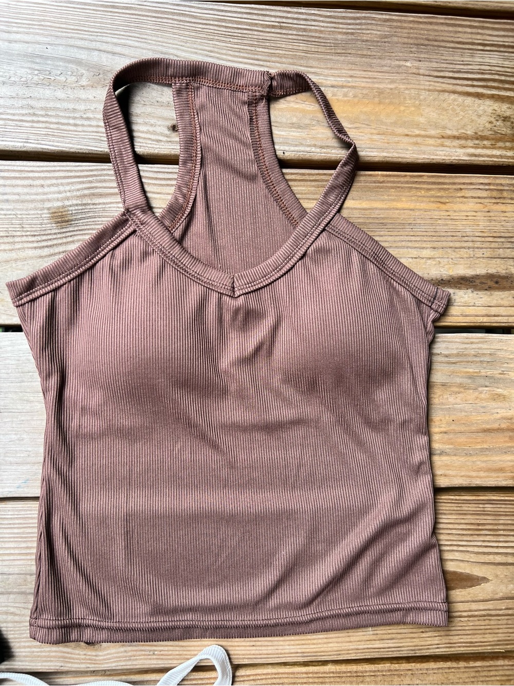 3 Women’s Medium Racerback Built in Pads Tank Tops - Black, White, Brown - Picture 3 of 10